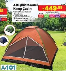 4 KİŞİLİK MANUEL KAMP ÇADIRI 4 KİŞİLİK MANUEL KAMP ÇADIRI